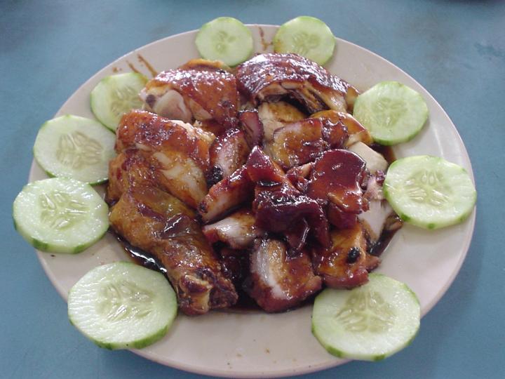 Chicken and barbecued pork