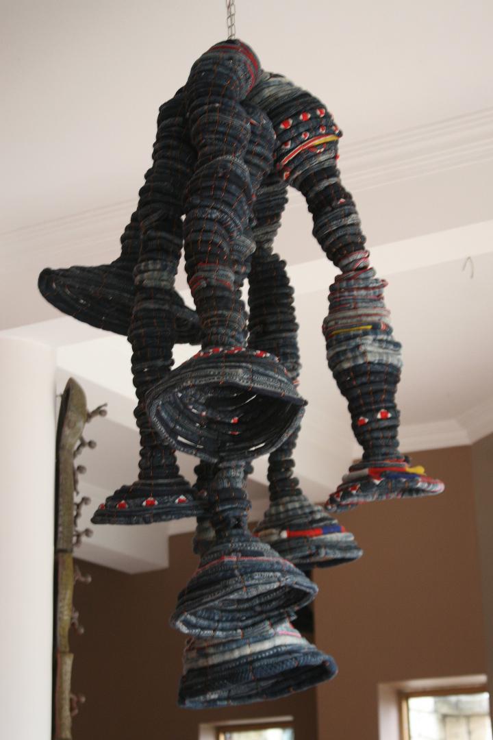 Installation of Batik sculpture in the lobby of the Sapa Hotel