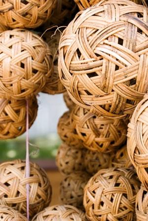 Rattan balls used for sepak takraw