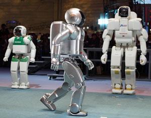 Honda's New Asimo robot at the Robodex 2003, Japan's largest robot exhibition in Yokohama.