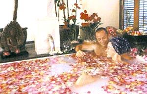 Flower blossom bath at the Royal Garden Resort.