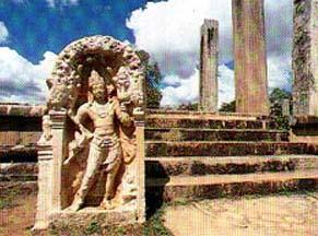 Some of the old carved statues in Anuradhapura.