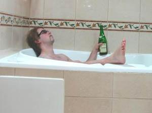 The author in a rare moment