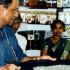 Sri Lankan master tea maker Malinga Herman Gunaratne (L) shows his exotic 'Kilburn Imperial' tea at his Handuugoda tea plantation in southern Sri Lanka.