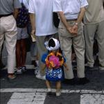One of Japan's most honored traditions is the Omikoshi Matsuri, the annual Shinto festival. Nearly every Shinto shrine in Japan holds a mikoshi parade, in which a miniature replica of the shrine containing an image of the honored deity is transported through the surrounding streets on the shoulders of local patrons.