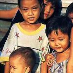 Children at Ninh Thuy village near Doc Let Beach