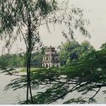 Hanoi, Hoan Kiem Lake, Tortoise Tower in summertime