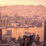 View from Victoria Peak at sunset. 