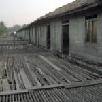 the terrace of the longhouse of the Dayak tribe