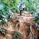 On the way from Lolo campsite to Pacat campsite. The trails are challenging, steep, and slippery too.