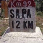 Milepost on Lao Cai to Sapa road.