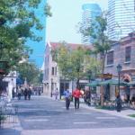 The main promenade in Xintiandi, Shanghai, China.
