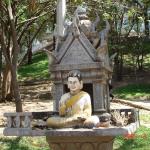 Spirit house and shrine, Wat Phnom, Phnom Penh, Cambodia.