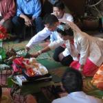 The bride and groom take their vows