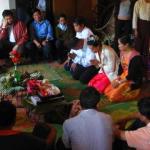 Drinking a toast to their new life