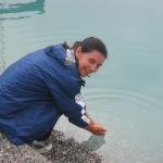 Washing my hands in the water of the Jade Dragon Snow Mountain