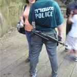 Guard protecting Israeli children on a field trip