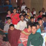 Children in school at the shelter