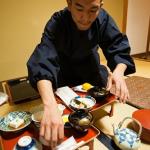 Novice Monk Serving shojin ryori or vegetarian temple cuisine