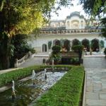A Royal Welcome. A row of fountains, 200 feet long, lead you to the reception area of the Samode Bagh.