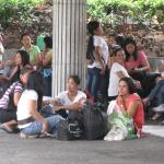 Hong Kong maids on their day off. 