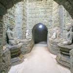 Inside one of Mrauk U's temples
