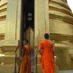Saffron-robed monks of the Grand Palace, Bangkok