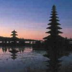 Bedugul, Bali (Indonesia) First light over Pura Ulan Danu Bratan, on the shores of Lake Bratan