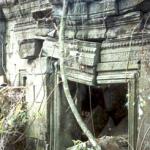 A broken Beng Mealea window frame, Siem Reap, Cambodia.