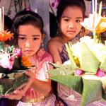 These Krathongs are released on the nearest body of water in a yearly offering to the Goddess of the water. Loy Krathong festival, Thailand.