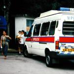 Hong Kong's finest manage traffic in the Police Museum parking lot.