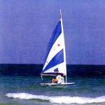 Board sailing at the Royal Garden Resort, Thailand.