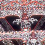 Eaves of a traditional prow-shaped house (a style echoed right across the Indonesian archipelago by other fragmented remnants of a once-widespread culture).