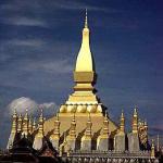 The golden spire of Vientiane's Pha That Luang symbolises Lao sovereignty and has recently replaced the hammer and sickle on the national crest.