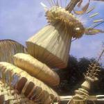 Traditional decorations festoon the bride's home