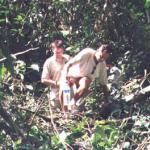 Vaulting over the branches Jackie-Chan style was out of the question. We chose to climb gingerly over the tangle of leaves and branches instead.