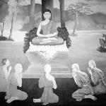 Wat Phrathat Doi Suthep, Chiang Mai, Thailand: A mural of Buddha giving his first sermon, in which he places desire at the root of all suffering.