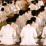 Noon service at the Cao Dai Temple, Tay Ninh, Vietnam.