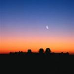 The moon at Jiayuguan Pass, China.
