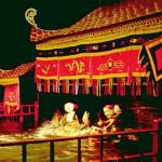 Flags are hoisted to signal the start of the show.