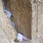 Prayers crammed into the Western Wall.