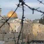 View of the Western Wall and the Dome of the Rock.