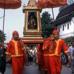 The Pra Bang makes its short trip to be put on display for all to see.