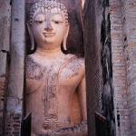 A temple outside of the walled city of Sukhothai contains a massive Buddha statue, and legend has it that warriors before going off to battle used to pray to this statue and ask its advice. The Buddha, to their great surprise, spoke back. But, looking more closely at the temple walls, a visitor can see two apertures, through which a royal hireling would ventriloquize the Buddha.